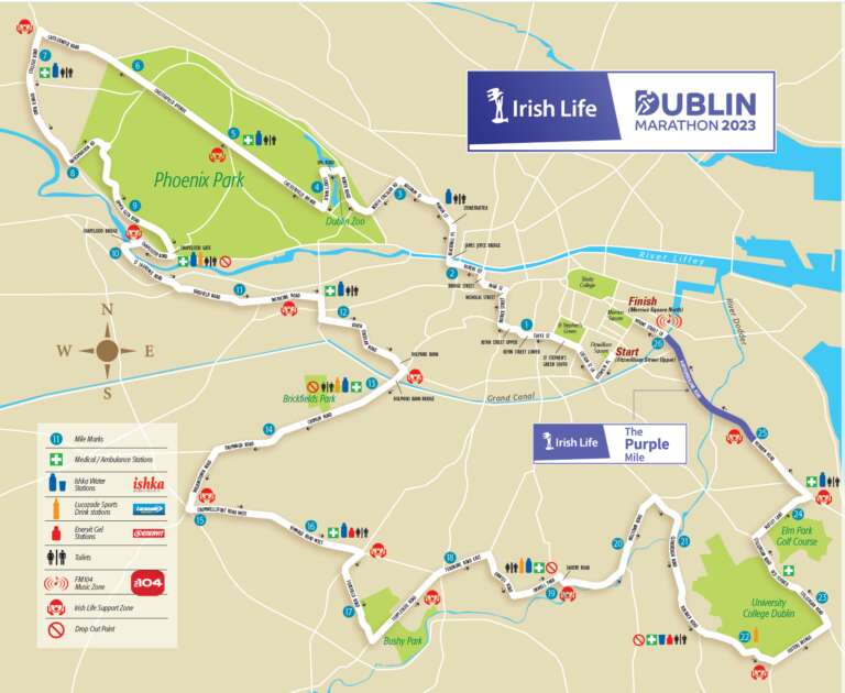 Irish Life Dublin Marathon 2024 Route Map 2023 Irish Life Dublin